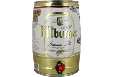 Biere Allemande Bitburger Premium Pils 5l 4,8% Fut Jetable