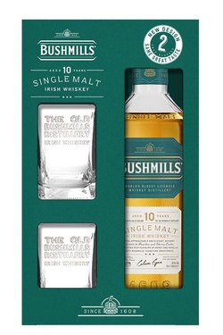 Whisky Irlande Bushmills 10 Ans 40% 70cl Coffret 2 Verres