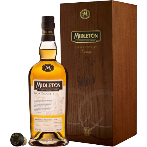 COFFRET WHISKEY IRLANDE SINGLE POT STILL MIDLETON BARRY CROCKET LEGACY 46% 70CL