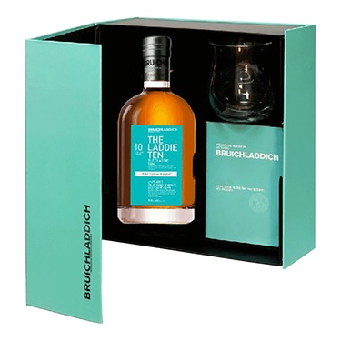 Coffret Whisky Ecosse Islay Single Malt Bruichladdich 10 Ans + 1 Verre 46% 70cl
