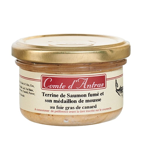 MEDAILLON SAUMON FUME MOUSSE FOIE GRAS DE CANARD 85g